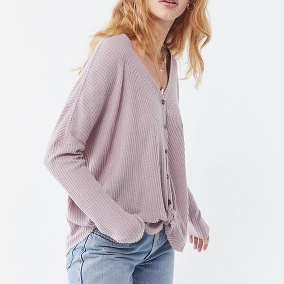 Urban Outfitters Tops - Out From Under Jojo Oversized Thermal Button-Front Top